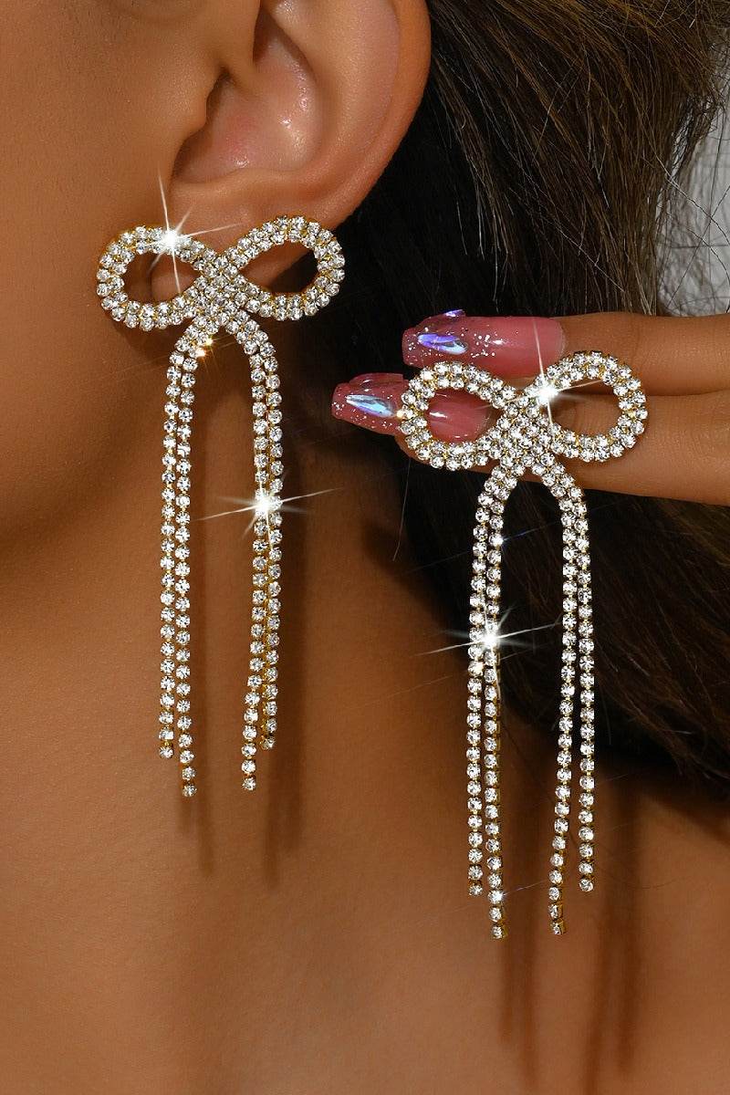 Rhinestone/Tassels Drop Earrings 921419280336 - COCOMELODY